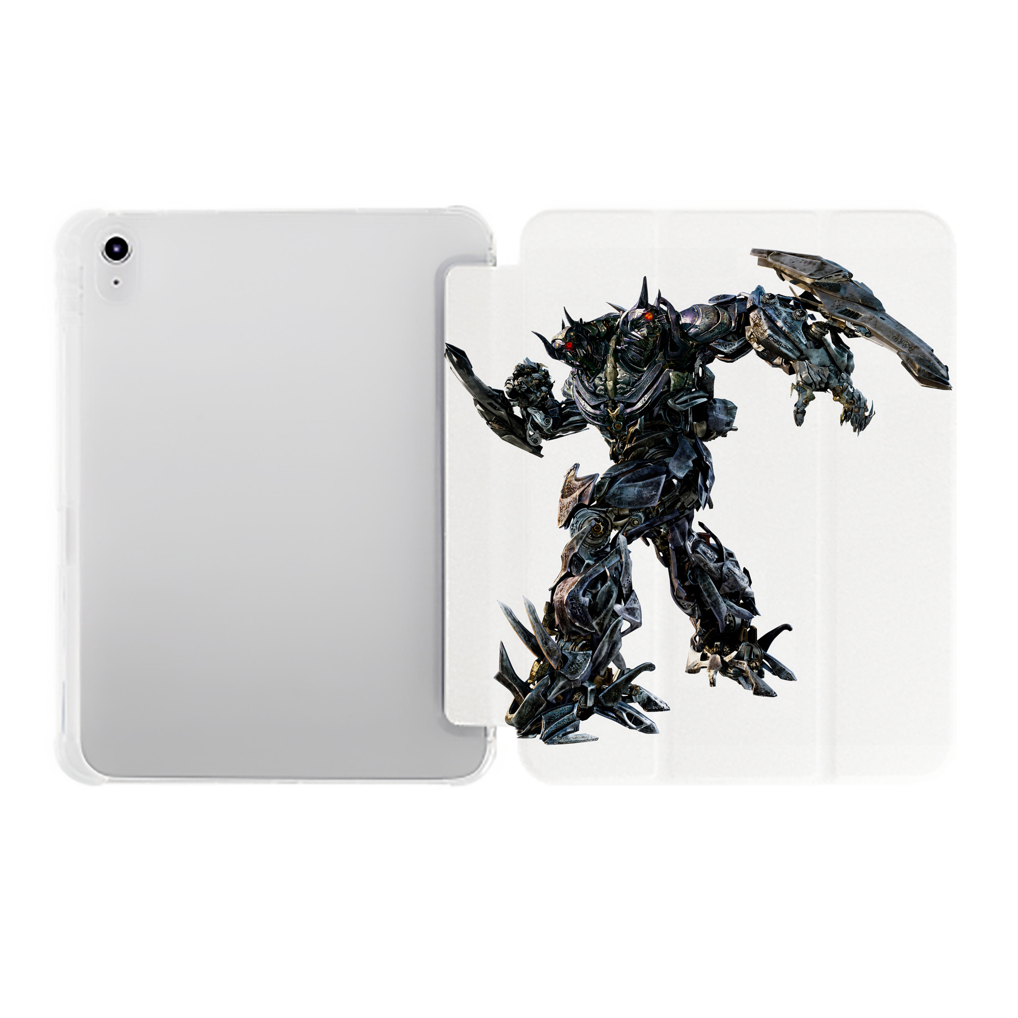 （画像用） Transformers トランスフォーマー IPad ケース ペン収納付き 三つ折りスタンド PUレザー×シリコン 対応機種9.5/10.5/10.9インチ